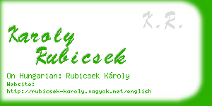 karoly rubicsek business card