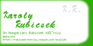 karoly rubicsek business card